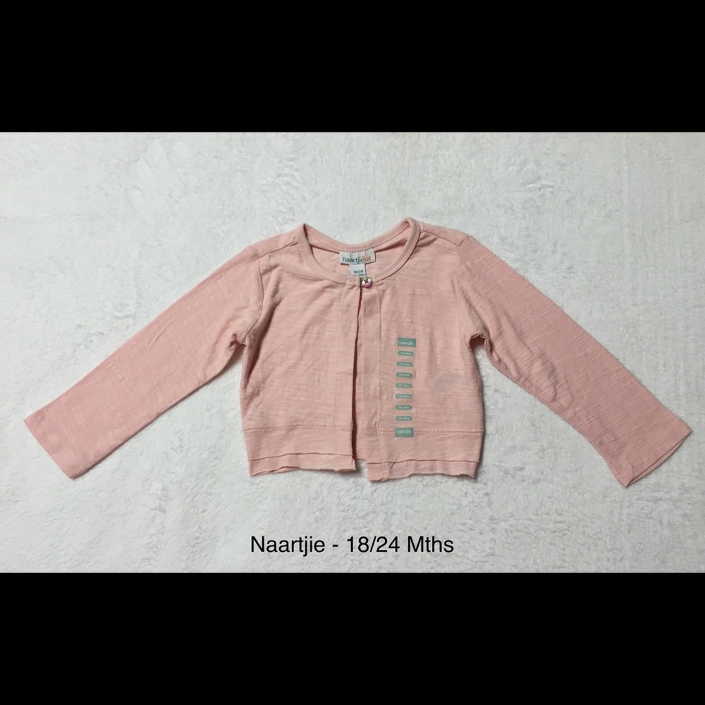 Naartjie Light Pink Cropped Cardigan - 18/24m